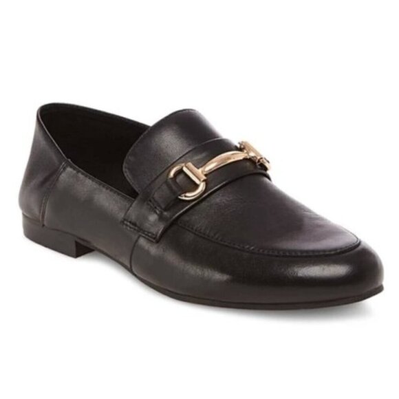 Steve Madden Black Kerin Leather Loafers - 7½, collapsible heel - Picture 1 of 16